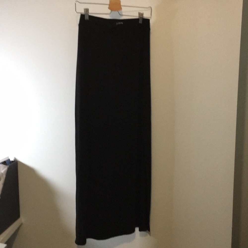 Black maxi skirt with slit